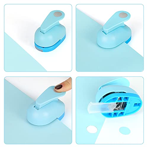 LoveInUSA Hole Punch Set, 6PCS Kids Paper Craft Punches Decorative Snowflake Star Circle Hole Puncher for Crafting Scrapbook Nail Designs