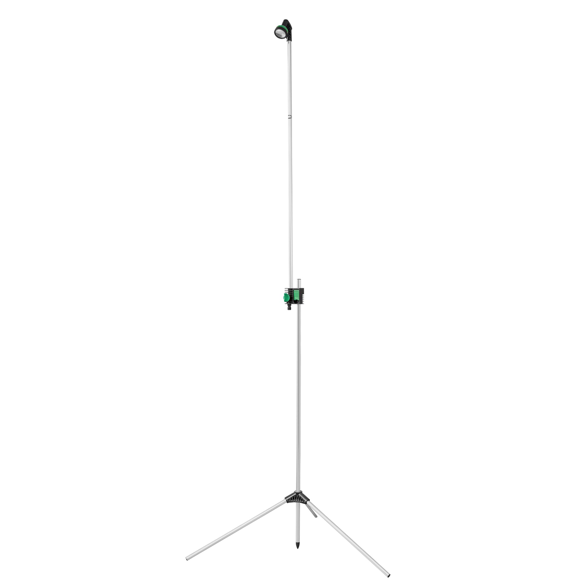 Amig - Adjustable Outdoor Shower 1.35-2.35 m for Gardens, Pools or Campings | Portable and Lightweight Aluminium and ABS with Stable Tripod Stand and Height Adjustment Lever