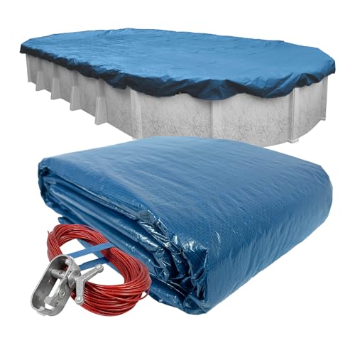 Robelle 351224-4 Super Winter Pool Cover for Oval Above Ground Swimming Pools, 12 x 24-ft. Pool