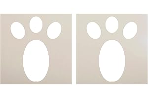 STUDIOR12 STUDIO R12 Easter Bunny Footprint Stencil by StudioR12 | Egg Hunt Bunny Tracks Template | Rabbit Feet | Paint DIY Holiday Decor | Crafts for Kids | Select Size (12 x 12 inches)