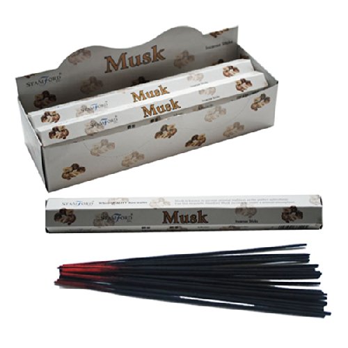 STAMFORD " Hex Floral, Exotic & Spa INCENSE STICKS COLLECTION IN 3/6/12/18/24 PACKS, 20 STICKS/PACKS (MUSK, 6 - PACKS)