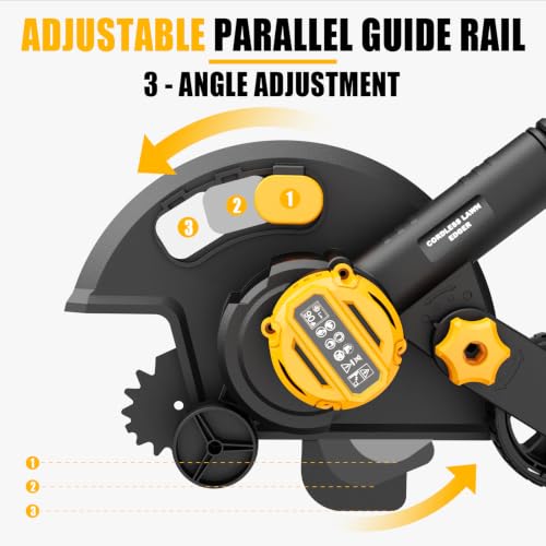 Houselife Cordless Lawn Edger Compatible with DeWalt 20V Max Battery (Tool Only), 9-Inch Electric Edger Trencher Tool with Dual Wheels, 4 Adjustable Depths, 3500RPM for Driveway Sidewalk Landscaping