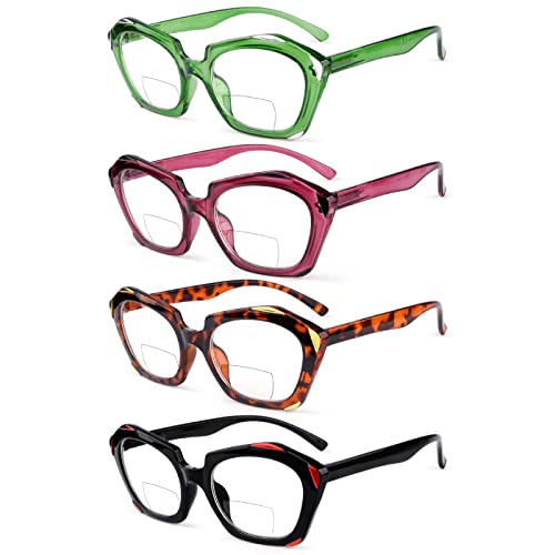 Eyekepper 4-pack Bifocal Reading Glasses for Women Oval Lens Bi-focal Readers +3.0 at Amazon