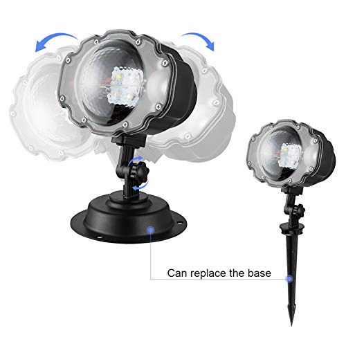 WISREMT Christmas Snowflake Projector Lights, Winter Holiday Landscape Motion Remote Control Projector Lights with 16.4ft Power Cable for Indoor Outdoor Holiday Decoration