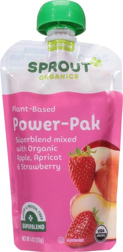 SPROUT ORGANIC APPLE APRICOT STRAWBERRY SUPERFRUIT, 4.22 OZ POUCH