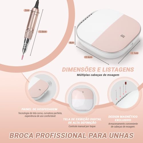 Kit Unhas, Lixadeira Eletrica para Unhas, Lixa Eletrica para Unhas, Lixadeira de Unha