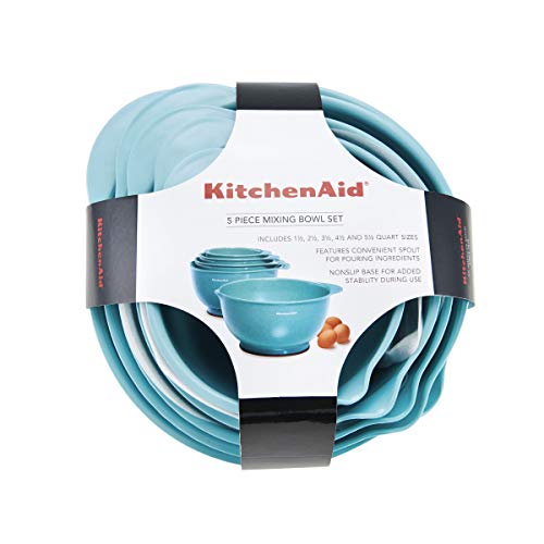 KitchenAid Classic Mixing Bowls, Set of 5, Aqua Sky 2 Pricepulse