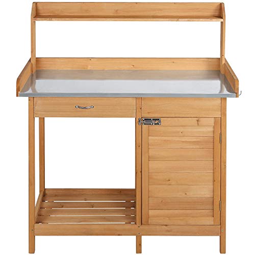 YAHEETECH Potting Bench Outdoor Garden Work Bench Station Planting