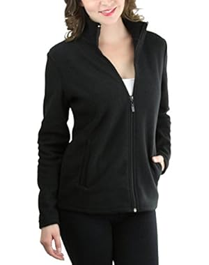 Women's Zip Up High Collar Polar Fleece Long Sleeve Jacket
