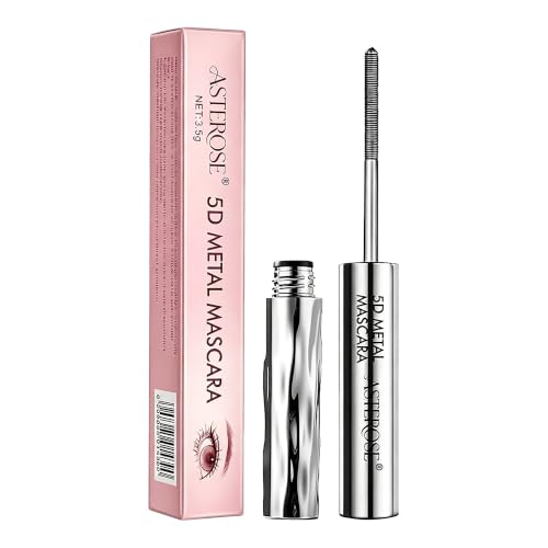 5D Mascara with Wire Brush, Black, Waterproof, Volume and Length | Smudge-proof, long-lasting, vegan, make-up removal with warm water, reusable brush