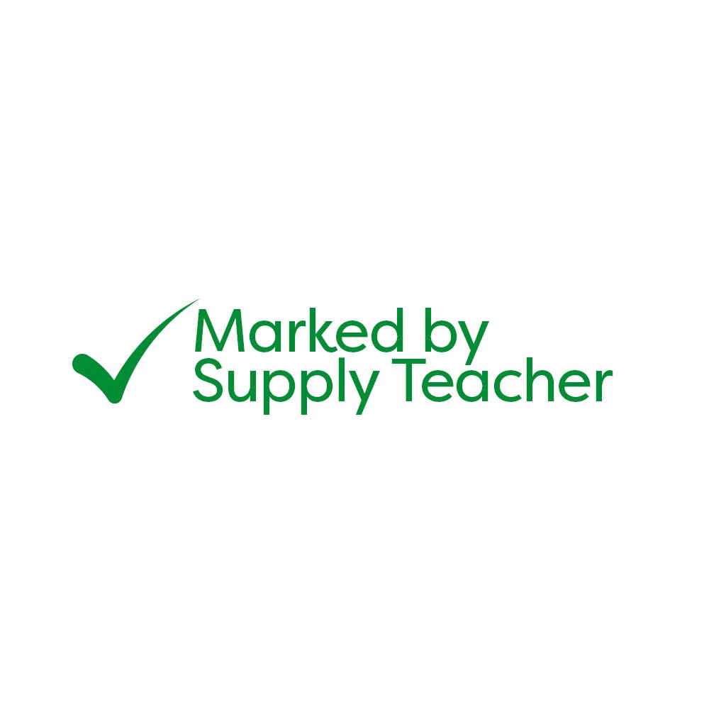 SuperStickers Assessment Stamper for teachers: Marked by Supply Teacher - Green Ink
