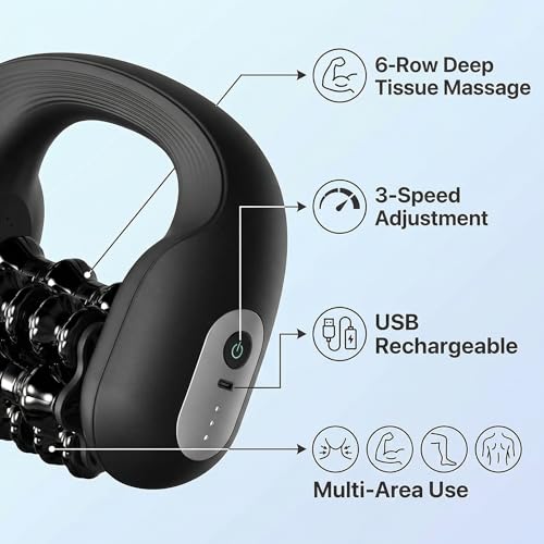 MODILIC Electric Muscle Roller for Post-Workout Recovery, Deep Rolling Massager for Legs, Calves, Back & Neck, Handheld Powered Rolling Tool, Rechargeable, 3 Speed Fitness Recovery