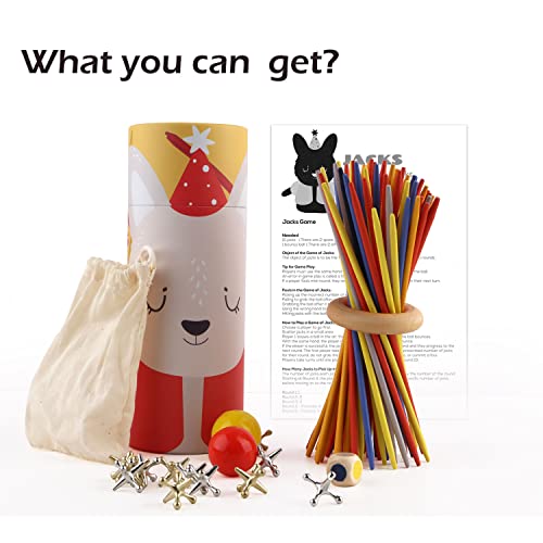 ATOSHP Jacks Game and Pick Up Sticks, Point Games with Dice, Old School