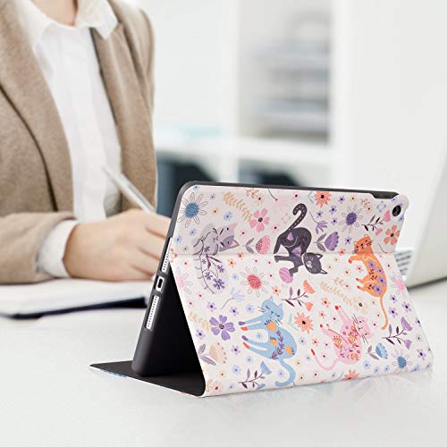 MARINAVIDA iPad 10.2 Case iPad 7th Generation 2019 Case, iPad 8th Generation 2020 Case, Full Protective Leather Case, Auto Sleep/Wake, Multi-Angle Smart Stand Cover for iPad 7th/8th Gen(Colorful Cat)