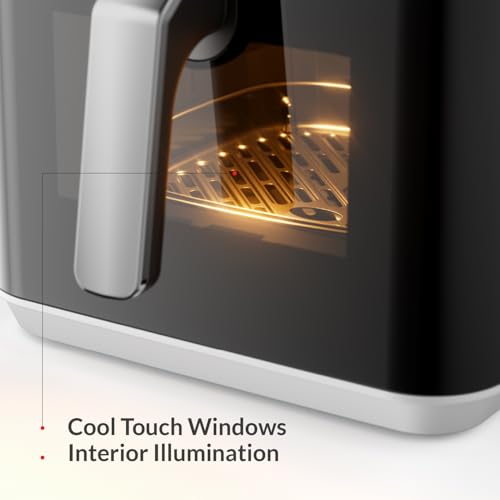 Feller Germany Air Fryer 1800 W, Large 7L Cap., Xcyclone-Tech, 4x Non-Stick Ceramic Coating, 10 Cooking Functions, Touch Panel, Cool-Touch+Interior Lightning, AFR700, 2Y Guarantee-UAE Version (White)