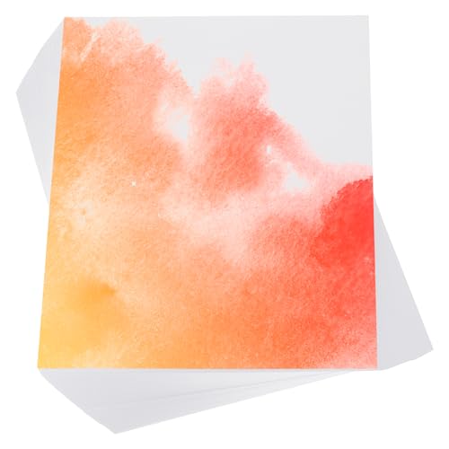 PATIKIL 100 Pcs Pure Cotton Watercolor Paper 140lb/300 GSM Water Coloring Paint Paper for Art Painting Watercolor Drawing Artist, 9x12 Inch