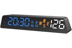 AZIJYV H500G Digital GPS Speedometer,Head-up Display for all cars,Vehicle speed,MPH,Clock,Altitude,Overspeed Alarm,Compass,Travel distance,LCD Display