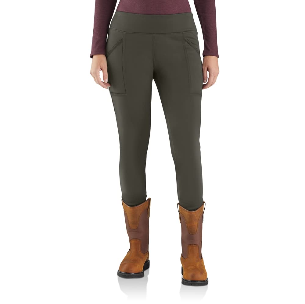 Carhartt Women’s Rain Defender Fitted Heavyweight Legging, Oyster Gray, X-Small Tall