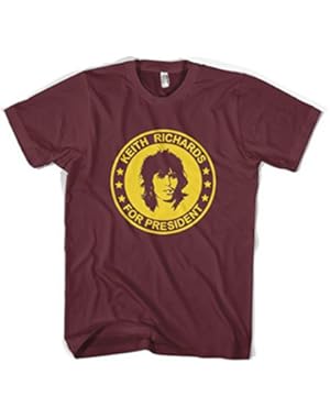 Keith Richards For President The Rolling Stones Unisex T-Shirt All Sizes Colours (L, Burgundy)
