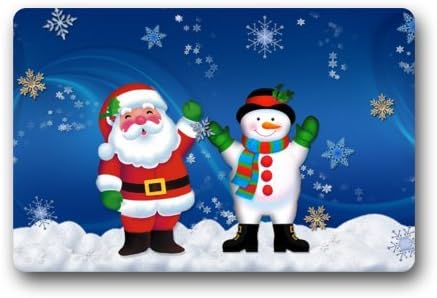 Funny Christmas Santa and Snowman Art Doormat Rug Indoor/Outdoor/Front Door/Bathroom Mats£¬Bedroom Doormat 23.6"(L) x 15.7"(W)