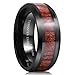 King Will NATURE 8mm Black Tungsten Carbide Ring Wood Inlay Wedding Band High Polished Finish Comfort Fit