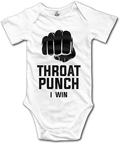 Fist Throat Punch I Win Funny Baby Onesie Cotton Gauze Logo Print Classic Baby Bodysuit Onesies