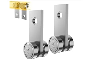 HZG 2 Wheel Trolley Assembly Rollers, Two Bearing Trolley Assembly for 1-5/8" Wide and All 1-5/8" or Taller Strut Channel, Trolley Roller Garage Pulley System Hoist System(2 Sets)