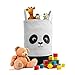 Fawn Hill Co Panda Laundry Hamper Basket for Baby Nursery or Toddler Room | Collapsable Storage Tote Organizer with Durable Handles for Clothes, Kids Toys, Dirty Laundry | Modern Decor (Black & White)