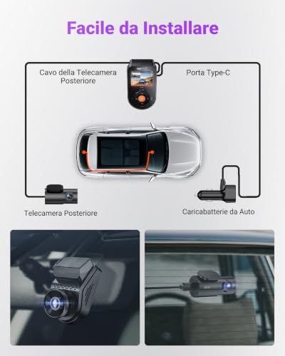 VANTRUE S1 Pro 2.7K+1080P Night Vision Dash Cam STARVIS 2 5GHz WiFi GPS Dual Channel Car Camera 360° HDR, Voice Control, 24/7SD Max 512G Parking Mode Support LTE