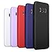 S8 Case, Pofesun 5 Pack Slim Fit Flexible TPU Gel Rubber Case Soft Silicone Protective Cover for Samsung Galaxy S8 2017 (Black,Clear,Red,Purple,Dark Blue)