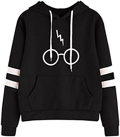 Gavemenget Autumn Women Harry Potter Laser Glasses Print Hooded Sweatshirt Ladies Hoody Pullover Blouse Long Sleeve Tops Hoodie Jumper Sportswear