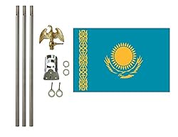 Kazakhstan 3x5 ft Outdoor Flag and Flag Pole