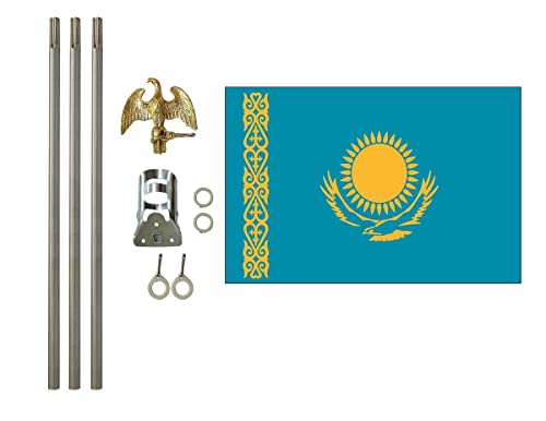 Kazakhstan 3x5 ft Outdoor Flag and Flag Pole