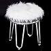 Silverwood Hannah Vanity Stool with Hairpin Legs, White