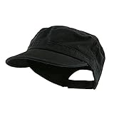 Wholesale Enzyme Washed Cotton Army Cadet Castro Hats  Black    20766  One Size Black One Size