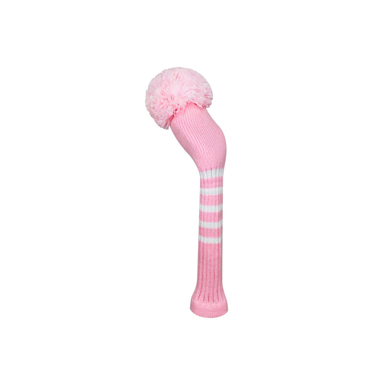 Scott Edward 1 PCS Pom Pom Knit Woods Golf Club Covers Fits Hybrids/UT with Long Neck & Rotating Number Tags Light Pink