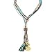Monily Layer Bohemian Tassel Pendant Necklace Colorful Beads Leather Handmade Long Sweater Chain Necklace Woman Jewelry