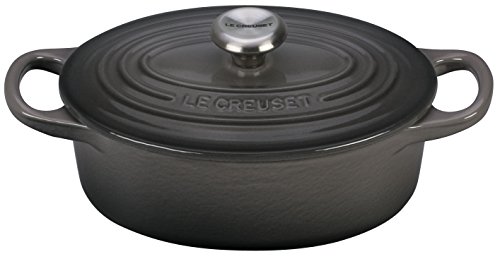 Click Here to See More Images Le Creuset Signature Enameled Cast-Iron 1-Quart Oval (Dutch) French Oven, Oyster