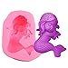 CHICTRY Cute 3D Sleeping Mermaid Silicone Mold Non-Stick DIY Cake Fondant Chocolate Candy Making Mold Soap Clay Mold for Baby Shower Birthday Cake Decoration