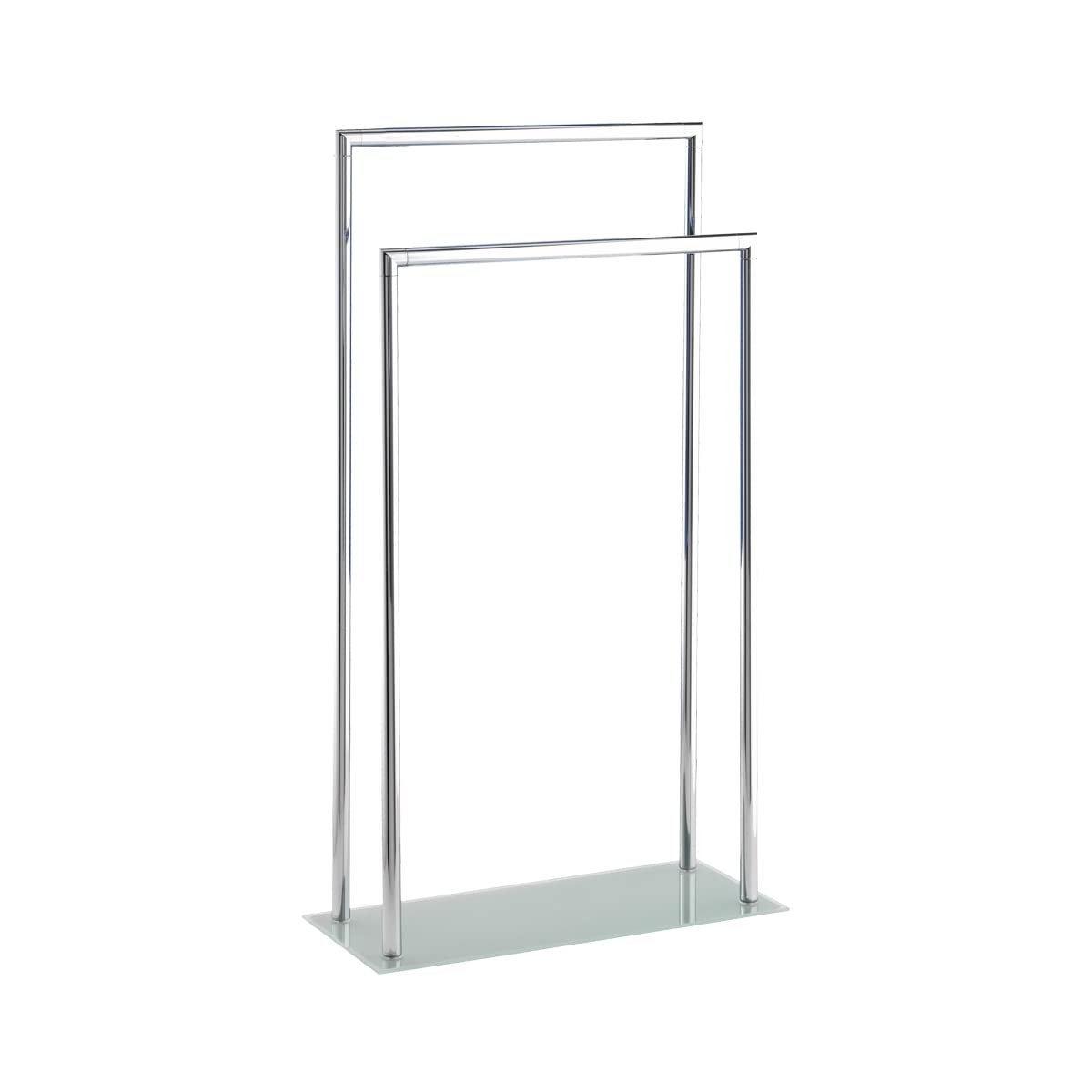 Wenko 17775100 Towel stand Style clothes stand, 2 rails, Metal Steel, 46 x 82 x 20 cm, Chrome