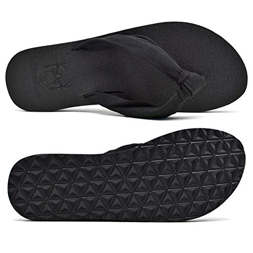 KUAILU Women's Yoga Foam Flip Flops with Arch Support Thong Sandals Non