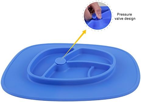 Sepsmile Baby Placemat 2 in 1 Silicone Suction Food Plate &amp; Mat for Highchair and Travel Feeding