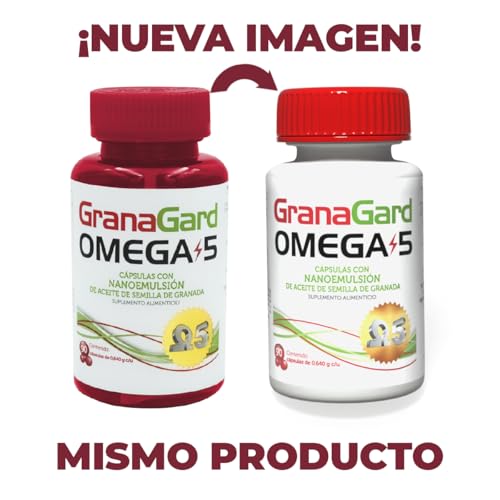 GranaGard omega 5 90 cáps. con Nanotecnología. Cápsulas de aceite de semilla de granada. Antioxidantes natural potenciado por la nanotecnología.
