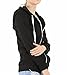 EASYHON Womens Soft Zip Up Fleece Hoodie Sweater Jacket (Large, Black)