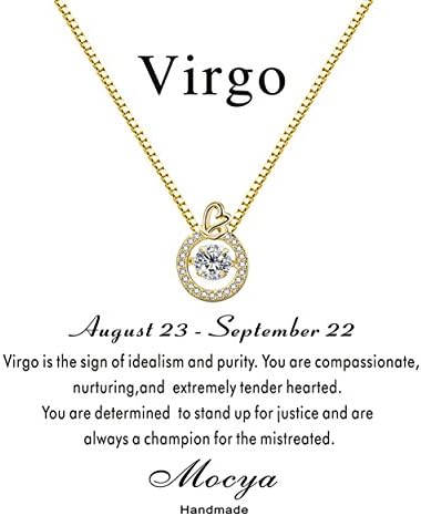 Mocya Horoscope Necklace 12 Constellations Necklace Woman Jewelry Dancing Necklace Birthday Gifts