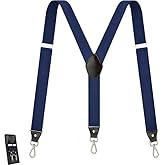 Vauhse Suspenders for Men, Adjustable Suspenders with Elastic Straps Y-Back Construction Heavy Duty for Work