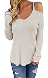 Chellysun Women's Sexy Knit Cut Out Long Sleeve Camisole Blouse Top