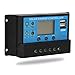 CoZroom LCD Solar Charger Controller/Regulator with Intelligent Dual USB Port, 20A 12V/24V