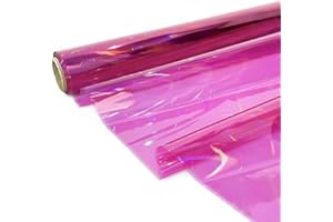 CMFYHM Iridescent Pink Cellophane Wrap Roll I 34 In Wide X 100 Ft Long I Colorful Cello Perfect For Baskets,Gifts, Treats,Birthday Holiday Wedding Floral, Party Arts Crafts Decoration (Pink)