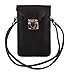KISS GOLD (TM) Luxury Matte PU Leather Mini Crossbody Single Shoulder Bag Cellphone Pouch (Model C-Black)